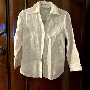 Richard Malcolm Petite White Linen Shirt